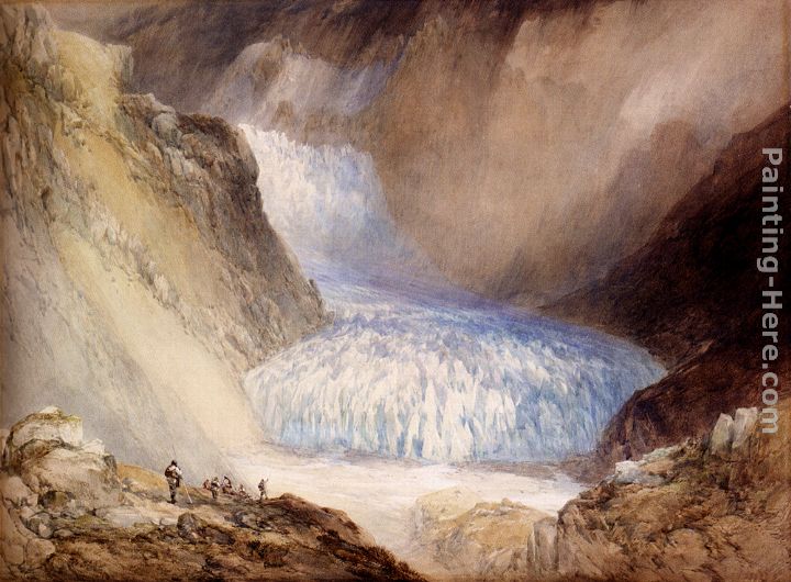 William Callow Glacier Du Rhone And The Garlingstock, Pass Of The Furca, Switzerland